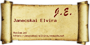 Janecskai Elvira névjegykártya